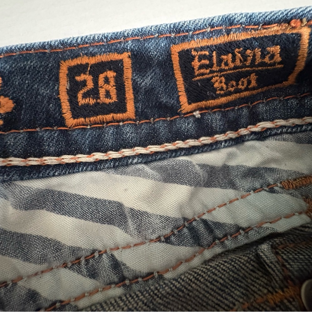 Rock Revival Dark Wash Elaina Boot Cut Jeans Vintage Wash Size 28 - Picture 5 of 16